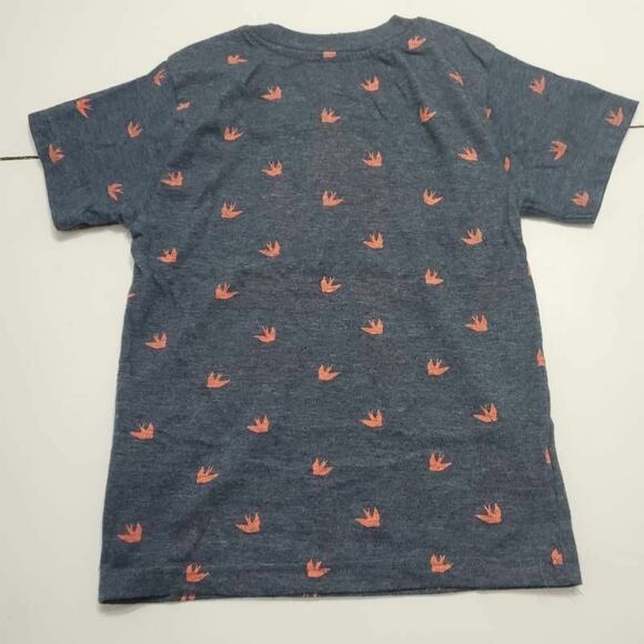 Alex & Jack Boys Henley Shirt Gray Birds Short Sleeve Knit Cotton Blend 5 - Picture 2 of 5